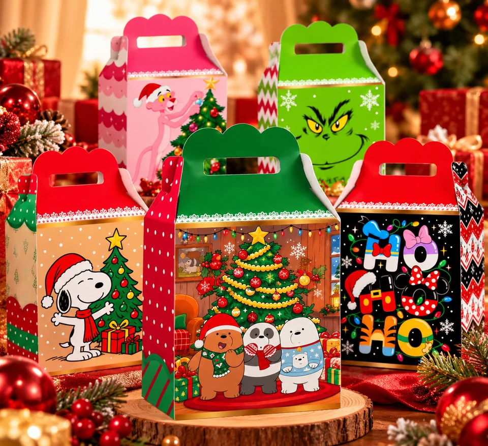 Maletas Natalinas com diferentes artes de Natal