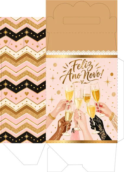 Arte 1 original: Feliz Ano Novo, brinde com taças